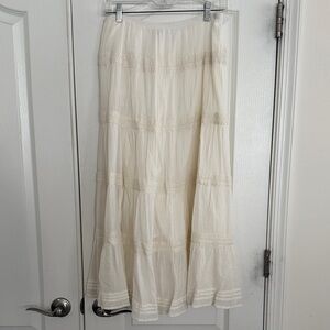 JM Collection Cream Maxi Skirt